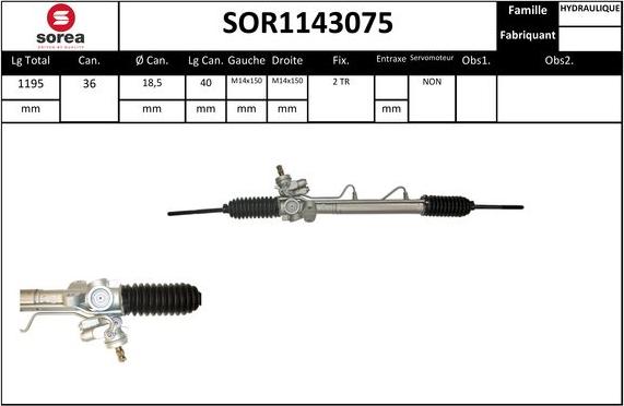 EAI SOR1143075 - Рульовий механізм, рейка autozip.com.ua