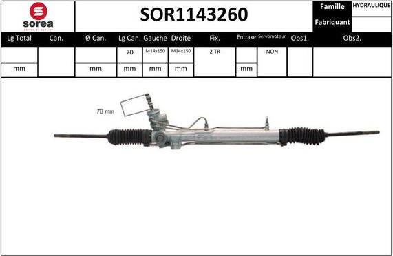 EAI SOR1143260 - Рульовий механізм, рейка autozip.com.ua