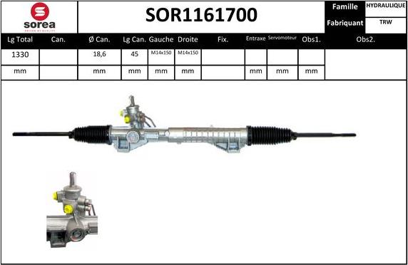 EAI SOR1161700 - Рульовий механізм, рейка autozip.com.ua