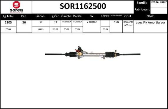 EAI SOR1162500 - Рульовий механізм, рейка autozip.com.ua