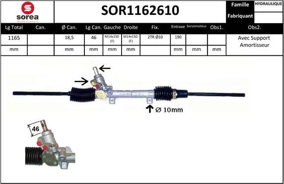 EAI SOR1162610 - Рульовий механізм, рейка autozip.com.ua