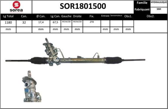 EAI SOR1801500 - Рульовий механізм, рейка autozip.com.ua