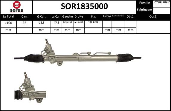 EAI SOR1835000 - Рульовий механізм, рейка autozip.com.ua