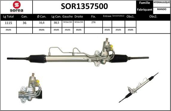 EAI SOR1357500 - Рульовий механізм, рейка autozip.com.ua