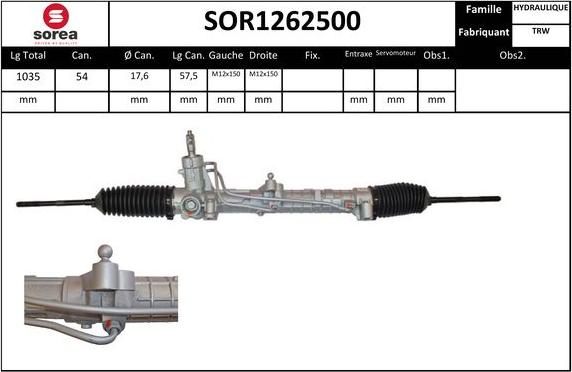 EAI SOR1262500 - Рульовий механізм, рейка autozip.com.ua