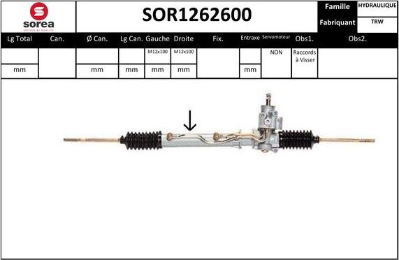 EAI SOR1262600 - Рульовий механізм, рейка autozip.com.ua
