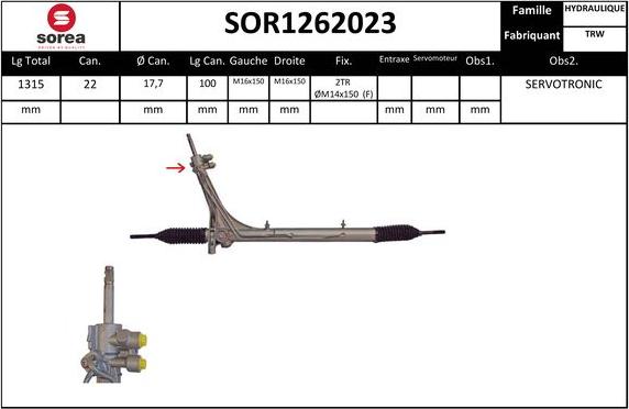 EAI SOR1262023 - Рульовий механізм, рейка autozip.com.ua