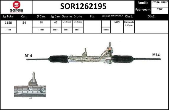 EAI SOR1262195 - Рульовий механізм, рейка autozip.com.ua