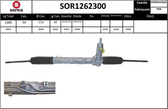 EAI SOR1262300 - Рульовий механізм, рейка autozip.com.ua