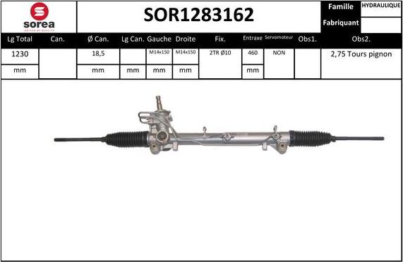 EAI SOR1283162 - Рульовий механізм, рейка autozip.com.ua