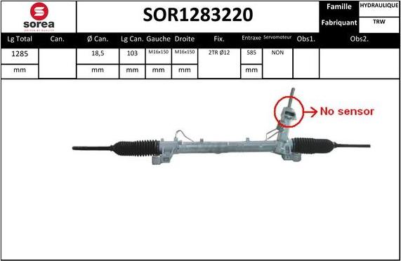EAI SOR1283220 - Рульовий механізм, рейка autozip.com.ua