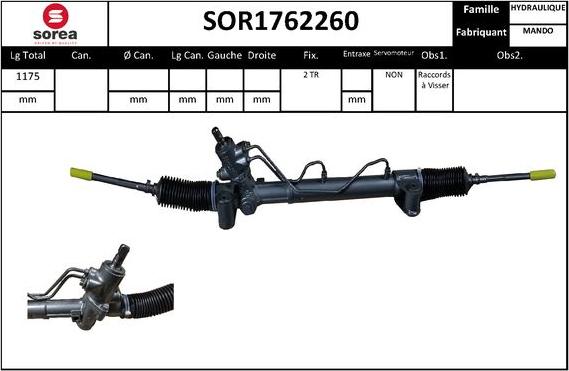 EAI SOR1762260 - Рульовий механізм, рейка autozip.com.ua