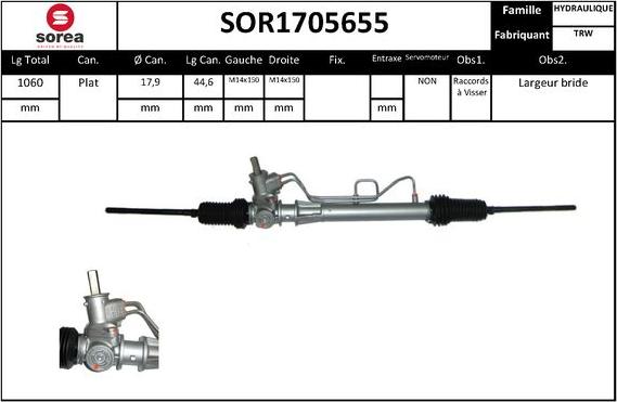 EAI SOR1705655 - Рульовий механізм, рейка autozip.com.ua