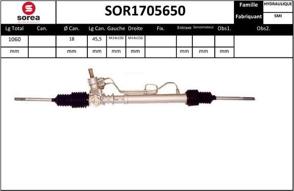 EAI SOR1705650 - Рульовий механізм, рейка autozip.com.ua