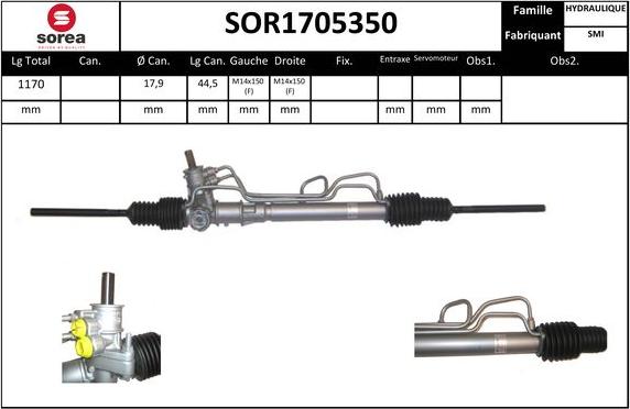 EAI SOR1705350 - Рульовий механізм, рейка autozip.com.ua