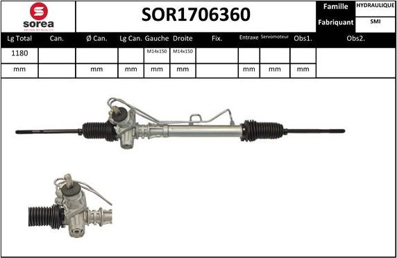 EAI SOR1706360 - Рульовий механізм, рейка autozip.com.ua