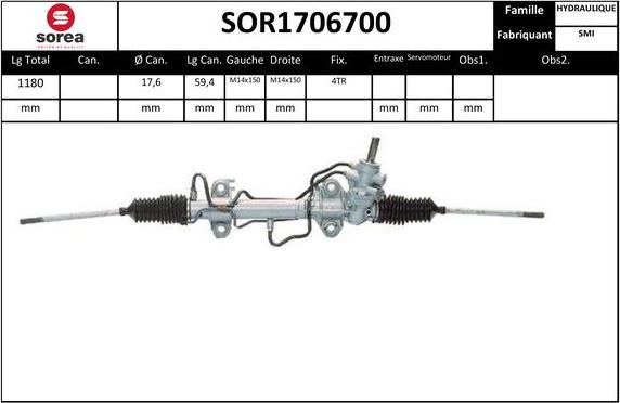EAI SOR1706700 - Рульовий механізм, рейка autozip.com.ua