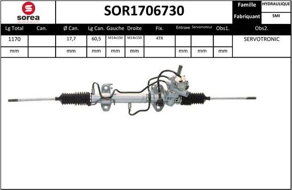 EAI SOR1706730 - Рульовий механізм, рейка autozip.com.ua