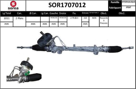 EAI SOR1707012 - Рульовий механізм, рейка autozip.com.ua