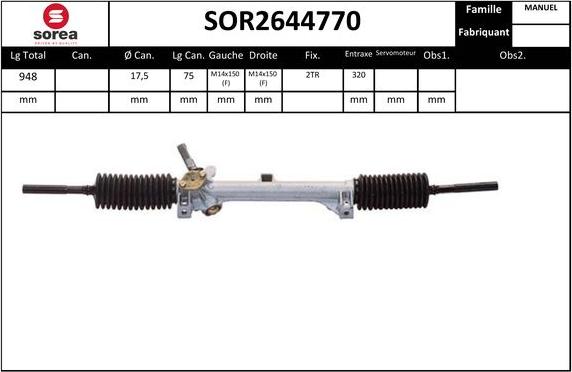 EAI SOR2644770 - Рульовий механізм, рейка autozip.com.ua