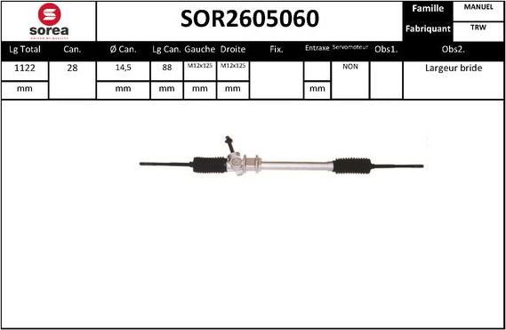 EAI SOR2605060 - Рульовий механізм, рейка autozip.com.ua