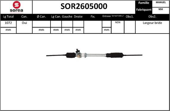 EAI SOR2605000 - Рульовий механізм, рейка autozip.com.ua