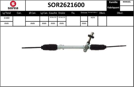 EAI SOR2621600 - Рульовий механізм, рейка autozip.com.ua