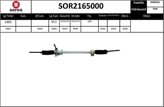EAI SOR2165000 - Рульовий механізм, рейка autozip.com.ua