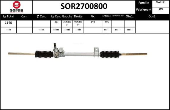 EAI SOR2700800 - Рульовий механізм, рейка autozip.com.ua