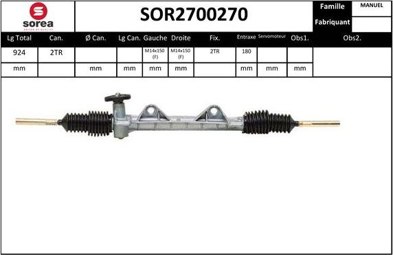 EAI SOR2700270 - Рульовий механізм, рейка autozip.com.ua