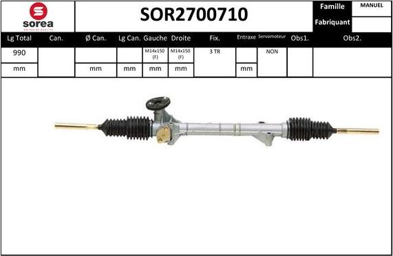 EAI SOR2700710 - Рульовий механізм, рейка autozip.com.ua