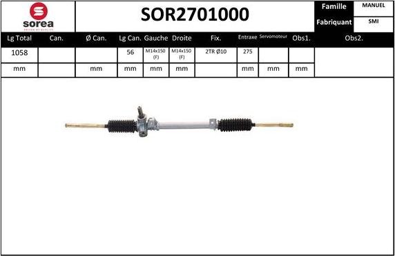 EAI SOR2701000 - Рульовий механізм, рейка autozip.com.ua