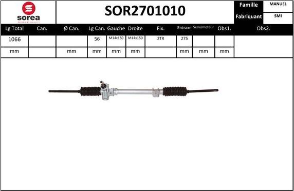 EAI SOR2701010 - Рульовий механізм, рейка autozip.com.ua