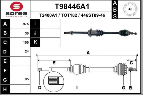 EAI T98446A1 - Приводний вал autozip.com.ua