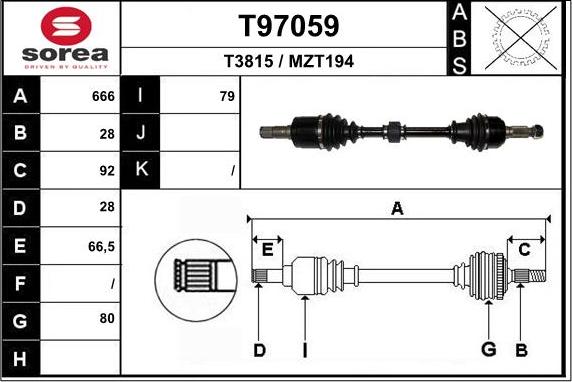 EAI T97059 - Приводний вал autozip.com.ua