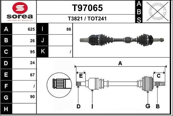 EAI T97065 - Приводний вал autozip.com.ua