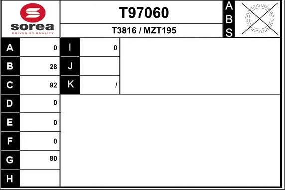 EAI T97060 - Приводний вал autozip.com.ua