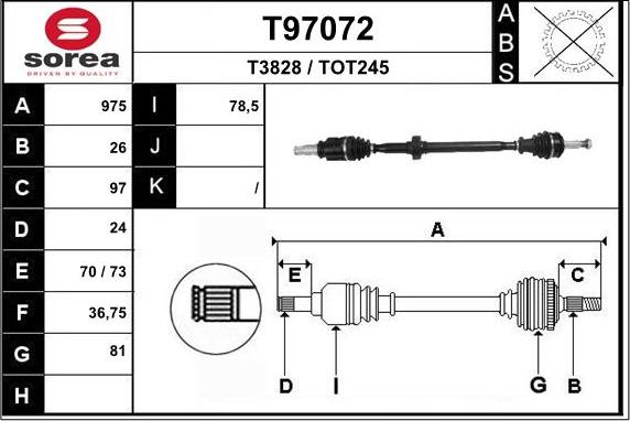 EAI T97072 - Приводний вал autozip.com.ua
