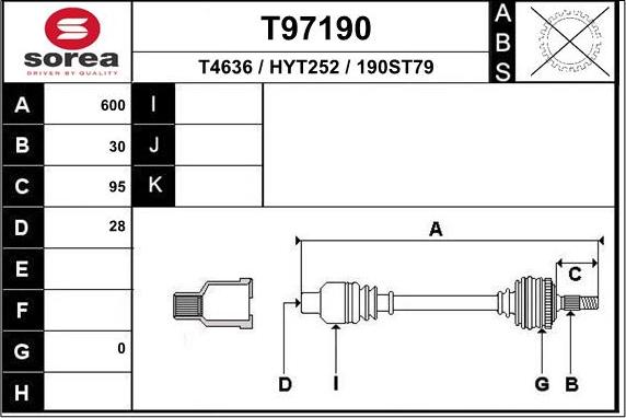 EAI T97190 - Приводний вал autozip.com.ua