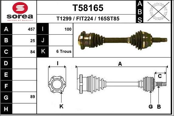 EAI T58165 - Приводний вал autozip.com.ua