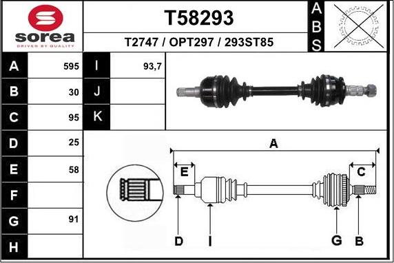 EAI T58293 - Приводний вал autozip.com.ua