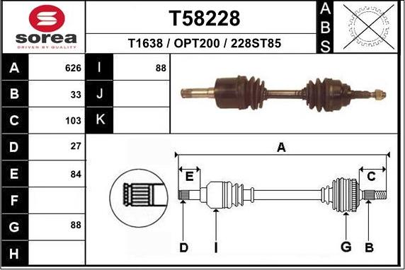 EAI T58228 - Приводний вал autozip.com.ua