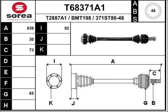 EAI T68371A1 - Приводний вал autozip.com.ua