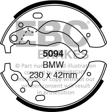 EBC Brakes 5094 - Комплект гальм, барабанний механізм autozip.com.ua