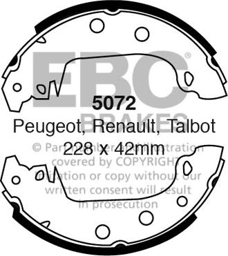 EBC Brakes 5072 - Комплект гальм, барабанний механізм autozip.com.ua