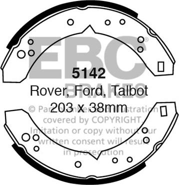 EBC Brakes 5142 - Комплект гальм, барабанний механізм autozip.com.ua
