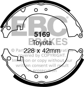 EBC Brakes 5169 - Комплект гальм, барабанний механізм autozip.com.ua