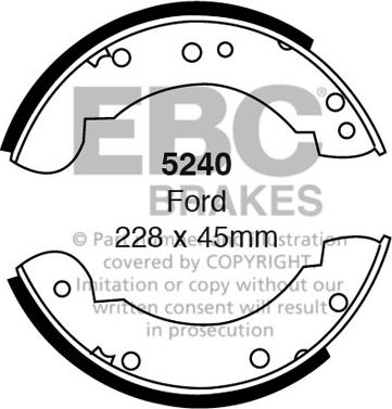 EBC Brakes 5240 - Комплект гальм, барабанний механізм autozip.com.ua