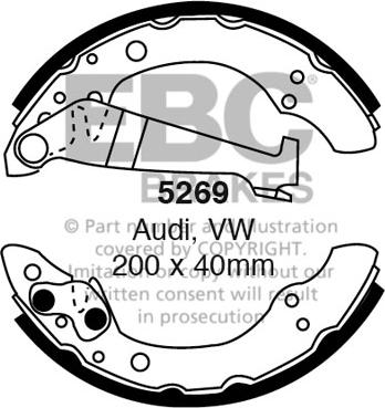 EBC Brakes 5269 - Комплект гальм, барабанний механізм autozip.com.ua