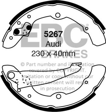 EBC Brakes 5267 - Комплект гальм, барабанний механізм autozip.com.ua